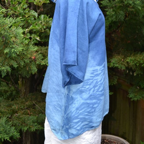 Altogether Lovely BLOUSE- *made entirely-by-hand* - *hand-dyed with indigo* - Picture 5 of 7